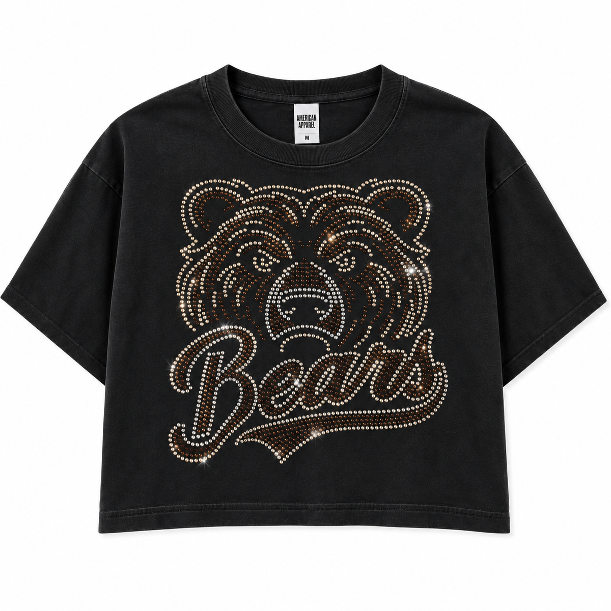 Bears Rhinestone Couture Crop Tee