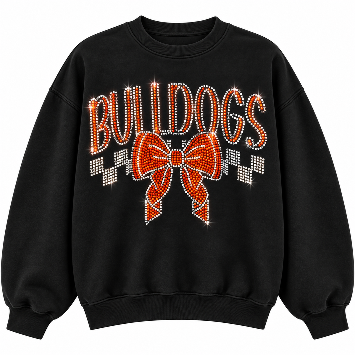 Bulldogs Bow Rhinestone Couture Sweatshirt