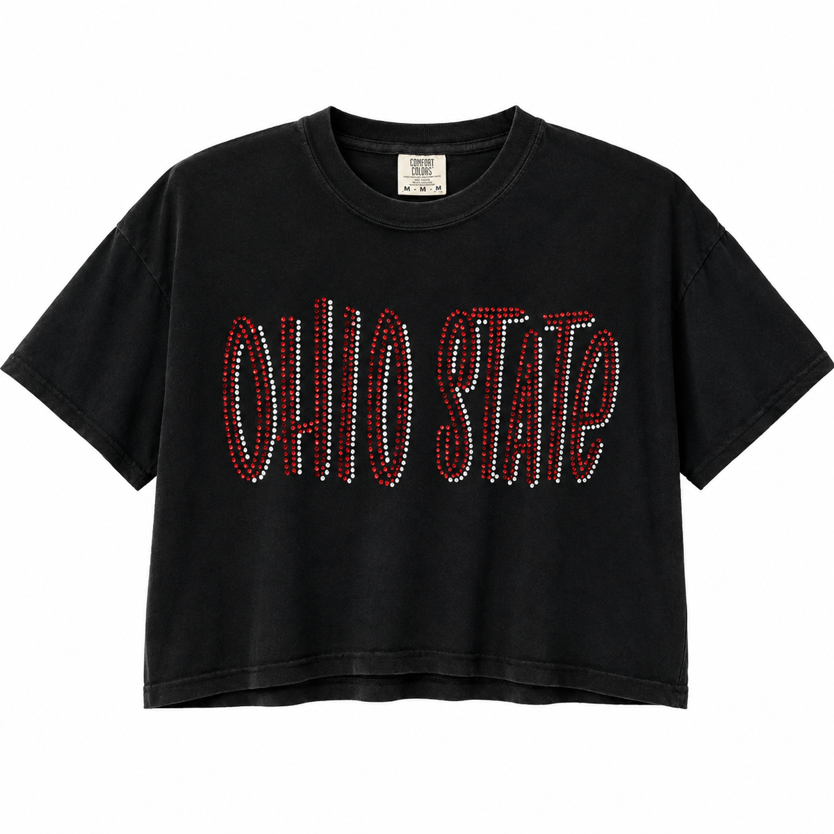 Ohio State Rhinestone Cropped Tee ❤️✨